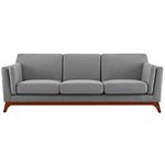 LexMod Chance Upholstered Fabric Sofa in Light Gray, Gray