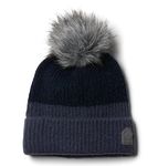 Columbia Womens Winter Blur Pom Beanie Hat, Nocturnal/Dark Nocturnal, One Size US