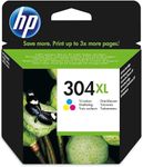 HP N9K07AE 304XL High Yield Original Ink Cartridge, Tri-Color, XL (Pack of 1)