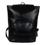 Almolfa Fashionable Vegan Faux Leather Backpack (Large Black)