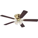 Westinghouse 7232400 CONTEMPRA IV Indoor Ceiling Fan with Light, 52 Inch, Brass