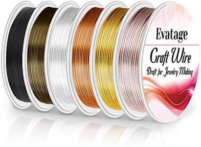 18 Gauge Wire for Jewelry Making, Evatage 6 Rolls Jewelry Craft Wire Tarnish Resistant Copper Beading Wire for Jewelry Making Supplies and Crafts