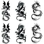 Small dragons Temporary Tattoos Stickers for kids Women Men Girls 6 Sheets, Fake dragon lovely Tattoos Paper Body Sticker Set Party Favors,waterproof and Long Lasting body tattoos by Yesallwas