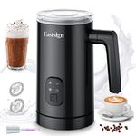 Eastsign Milk Frother, Frother for Coffee, 4 in 1 Electric Milk Frother and Steamer, Foam Maker, Hot Chocolate Maker, Milk Warmer, 12oz/350ml Coffee Frother for Latte, Cappuccino, Gift Option(Black)