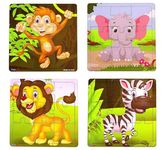 Fiddlys Kid's Wooden Jigsaw Puzzle Games for Children & Kids Paperless Puzzle - 9 Pieces (Pack of 4) Age 3+