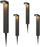 EDISHINE Low Voltage Landscape Lighting, 3000K 3.2W 50,000Hrs Waterproof Outdoor Landscape Path Lights, 12V LED Pathway Lights Wired, CRI80 Modern Aluminum L Shaped for Sidewalks Path, 4 Pack
