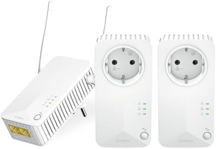 STRONG - Powerline 600 Triple Wi-Fi EU Set - 2 Powerline 600 Mbps + WLAN Adapter 300 Mbps, Fast-Internetzugang - integrierte Steckdose - 300 m Reichweite - Für alle Router - Hotspot + Ethernet - weiß