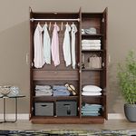 Wakefit Wardrobe | 1 Year Warranty | Engineered Wood Almirah, Cupboard for Clothes Storage | 3 Door, 1 Drawer, 1 Hanging Space | Gingham - Columbian Walnut
