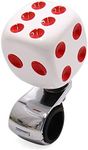 uxcell White Dice Shape Design Steering Wheel Knob Power Handle for Auto