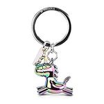 Navaris Keyring, Rainbow Unicorn Design - Metal Keychain with Multi-Colour Finish Pendant and Cloud Charm - Unisex-Adults, Men, Girls, Boys Gift Key Fob