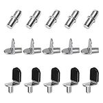 FOGAWA 60pcs Shelf Support Pegs Shelf Pins 5mm 3 Styles Cupboard Shelf Pegs Metal Shelf Studs Holders Clips for Wardrobe Cabinet Kitchen Glass Closet Bookcase (A-60pcs)