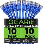GearIT Cat 6 Ethernet Cable (10-Pac