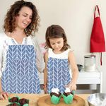 AAZEEM Poly Cotton Matching Aprons with Pockets for Kids and Adults|For Home & Outdoors Cooking Men & Women |Pack of 2|