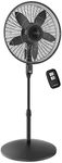 Lasko Oscillating Pedestal Fan, Adjustable Height, Remote Control, 4 Speeds, for Bedroom, Living Room, Home Office and College Dorm Room, 18", Black, S18440, Large