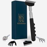 RAAFI 4 in 1 Large Robust Back Scratcher with 4 Detachable Scratching Heads. High Strength Telescopic Handle Back Scratcher for Men Extendable Upto 68 Cm to Reach Any Itchy Part
