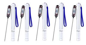 FEDUS Professional Digital Sensor LCD Cooking Monitoring Long Probe Electronic Instant Read Thermometer Temperature Test Pen for Kitchen Food Meat BBQ Coffee Industrial Laboratory Pack of 5