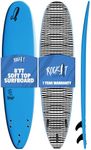 Rock It 8' Big Softy Surfboard, Soft Top Foam Longboard Surf Board, Surf Boards Adults (Blue)