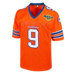 Bobby Boucher #9 The Waterboy Adam Sandler Movie Mud Dogs Bourbon Bowl Football Jersey, Orange, 3XL