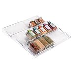 mDesign Spice Drawer - Pull Out Spice Organiser for a Tidy Kitchen - 3 Tier Spice Storage for Jars and Packets - Avoid Clutter in Your Kitchen & Enjoy Stress Free Cooking - Transparent