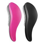 Howeet 2-PACK Detangler Brush, Detangling Hair Comb, Hair Brush for Detangling, No Pain Tangle Free Hair Brush for Adults and Kids - Pink & Black