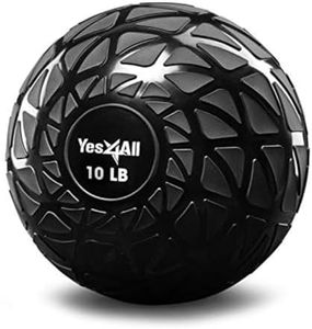 Yes4All Fitness Slam Medicine Ball 10lbs for Exercise, Strength, Power Workout | Workout Ball | Weighted Ball | Exercise Ball | Dynamic Black