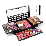 74 Color Makeup Kit All In One Makeup Gift Set including 36 Eyeshadow Makeup,16 Lip Gloss,12 Glitter Cream,4 Concealer, 3 Blusher,1 Bronzer, 2 Highlight and Contour-Makeup Palettes for Women Full Kit (74 color makeup set)