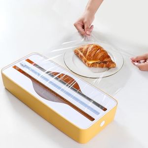 ShunChengFa Plastic Wrap Cutter & Dispenser | 2-in-1 Kitchen Tool for Wax Paper & Aluminum Foil | 12" x 492' wrap Dispenser with Cutter Orange