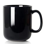 20 OZ Large Coffee Mug, Smilatte M016 Plain Ceramic Boss Big Tea Cup with Handle for Dad Men, Black