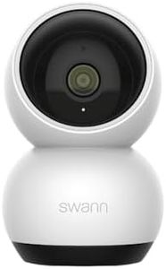 Swann EVO Pan-Tilt Wi-Fi Security Camera, 2K HD Night Vision, Motion Detection, Siren, Two-Way Talk, Weatherproof, Free Recording, Keep an Eye on Your Home or Business, SWIFI-SE2KPT-EU