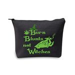 MYSOMY Burn Blunt not Witches Makeup Bag Weed Cosmetic Bag Funny Witch Gifts Marijuana Gifts for Witches Weed Stoner Gifts (Makeup Bag)