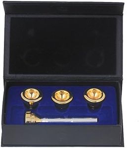 Yibuy Silver Trumpet Mouthpiece with Golden 4 Sizes Convertible 7c 5c 3c 1.5c