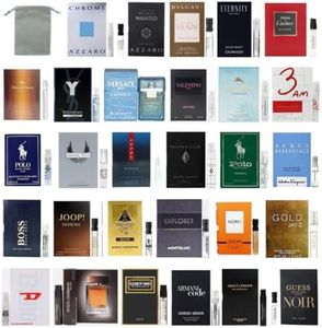 12 Men's Cologne Designer Samples Vials with Velvet Pouch