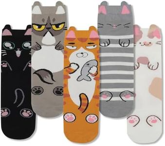 WARMVIN Women Cat Socks Cute Animal Socks Novelty Funny Socks Gift for Cat Lover