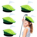 Keymall Funny Golf Hats Hole-in-One Golfer Berets Golf Theme Party Cap with Golf Ball Flag Course for Men Women Golf-Themed Party Supplies, 4 Pcs Golf Ball Hats, 7.25