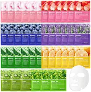 42 PCS Face Sheet Mask Set,Long-lasting Hydrating Face Mask Sheet,Moisturizing Facial Sheet Masks Pack for All Skin Types