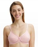 Jockey 1242 Women's Wirefree Non Padded Super Combed Cotton Elastane Stretch Medium Coverage Cross Over Everyday Bra with Adjustable Straps_Candy Pink_36C