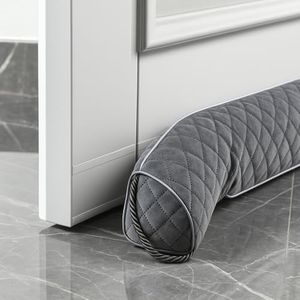 Premium Velvet Door Draft Stopper with Enhanced Weather Stripping All-Season Soundproof Door Seal for Bottom Gap, Noise and Light Blocker(Grey, 36 Inches)