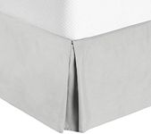 Valencia Beddings Split Corner Bed Skirt 16 Inch Drop King Size 100% Natural Cotton Hotel Quality King Size, Silver Grey Solid