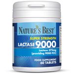Nature's Best Super Strength Lactase Tablets 9000 FCC Enzyme Units - Digestive Enzyme - UK Made - 60 Tablets (1 Month's Supply)