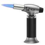 Sondiko Butane Torch, Refillable Kitchen Torch Lighter, Fit All Butane Tanks Blow Torch with Safety Lock and Adjustable Flame for Desserts, Creme Brulee, BBQ, and Baking—Butane Gas is Not Included
