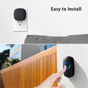 SECRUI Wireless Doorbell – Waterproof, Long Range, 58 Chimes, Black