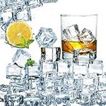 Hacaroa 150 Pack Clear Fake Ice Cubes, 0.7" (18mm) Acrylic Decorative Ice Rocks Square Artificial Crystals Vase Rocks for Home, Wedding Decoration, Vase Fillers, Photography Props, Party Table Scatter