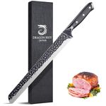 DRAGON RIOT 12 Inch Brisket Carving Knife for BBQ, Hand Forged Chef Knife for Slicing Meat, Japanese Slicing Knife for Ribs, Roasts