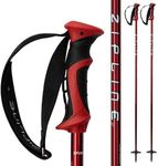 Zipline Blurr 16.0 Graphite Composite Downhill Ski Poles - Lightweight, Freeride All-Mountain, Vibration Dampening, Choice of Gold Medalist David Wise (Fire Engine Red, 48" in./122 cm)