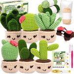 Karsspor Crochet Kit for Beginners Adults - 6 PCS Succulents, Beginner Crochet Kit with Step-by-Step Instructions and Video Tutorials, Complete Crochet Kit for Beginners(Patent Product)