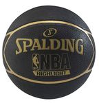 Spalding Fast S Highlight Rubber Basketball Size-7 (Black/Gold)