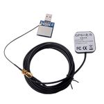 RCmall forM8N USB GPS Module 56 Channels Supports GPS GLONASS Beidou GPS Receiver with 28dB GPS Active Antenna (GPS Module with Antenna)