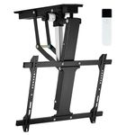 TOPSKY Electric Adjustable Ceiling TV Mount with Remote, Motorized Flip Down Fits for Flat and Pitched Roof and 32 to 70 Inch Flat and Curved Screen TVs (Black)