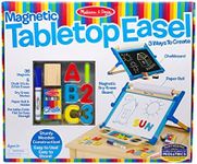Melissa & Doug Double-Sided Magnetic Tabletop Art Easel - Dry-Erase Board and Chalkboard