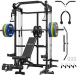 Mikolo Power Cage, 2000LB Power Rack with Independent Dual Pulley System, Multi-Function Home Gym Workout Machine for Cable Crossover (260LBS, Black)